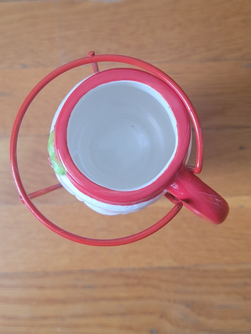 Red Santa Ceramic Stackable Expresso Mug Set with Rack - Picture 2 of 3